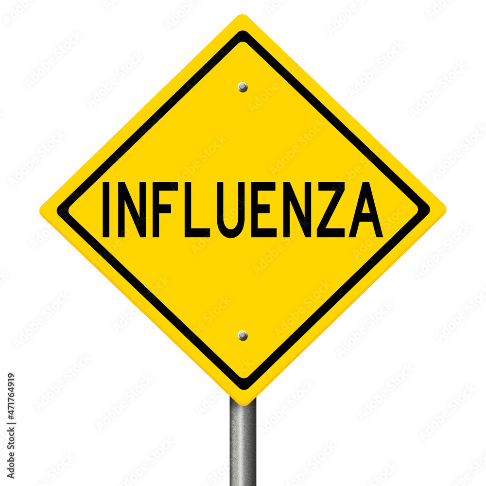 Rendered yellow highway sign with a disease warning Rendered yellow highway sign with a disease warning