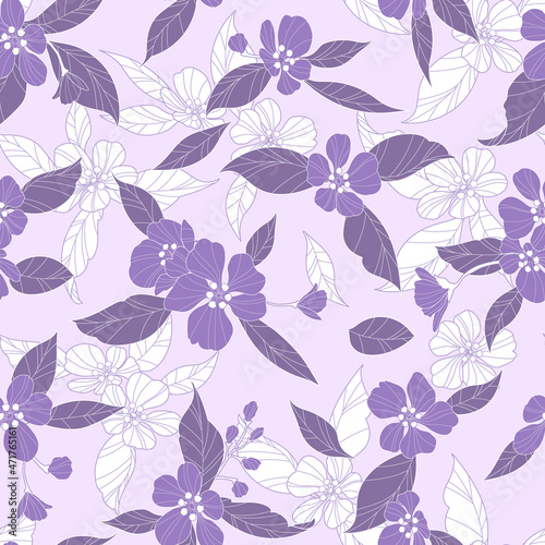 flower design - seamless vector repeat pattern, use it for wrappings, fabric, packaging and other print and design projects