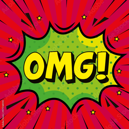 omg comic exclamation in explosion