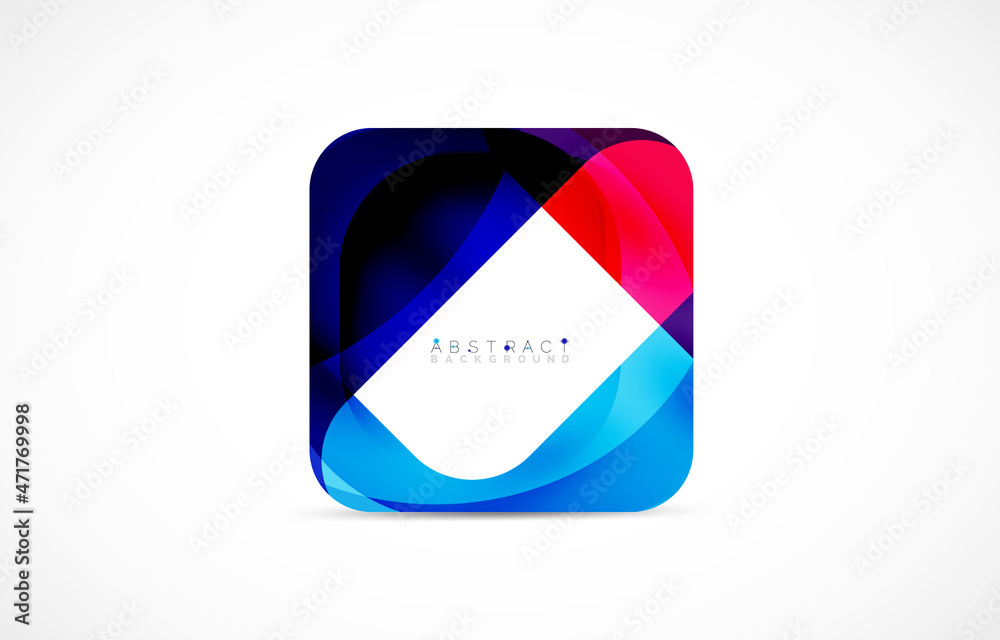 Minimal background. Abstract square shape with round corners created with wavy forms. Vector Illustration For Wallpaper, Banner, Background, Landing Page Minimal background. Abstract square shape with round corners created with wavy forms. Vector Illustration For Wallpaper, Banner, Background, Landing Page