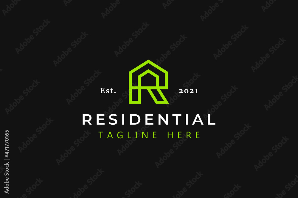 Letter R Home and Residential Modern Business Logo Letter R Home and Residential Modern Business Logo