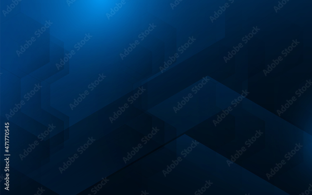 Fototapeta premium Abstract dark blue geometric background. Futuristic technology digital hi tech concept background