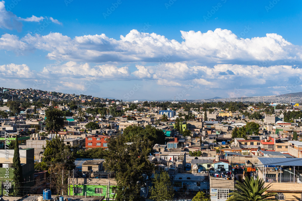 Paisaje urbano de Tulpetlac Ecatepec en el Estado de México 