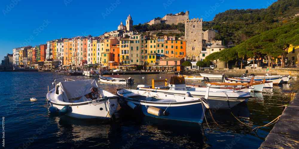 Picture of portovenere city La Spezia at sunny day, Italy