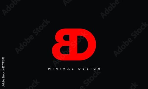 Creative and Minimalist Letter BD Logo Design Using letters B and D , BD Monogram