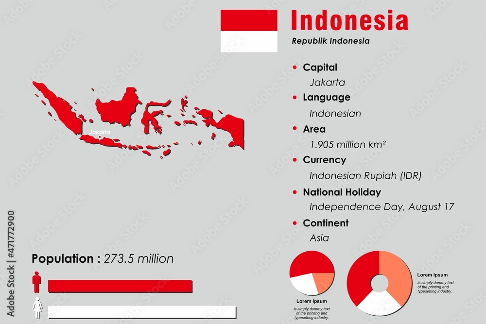 Indonesia infographic vector illustration complemented with accurate
