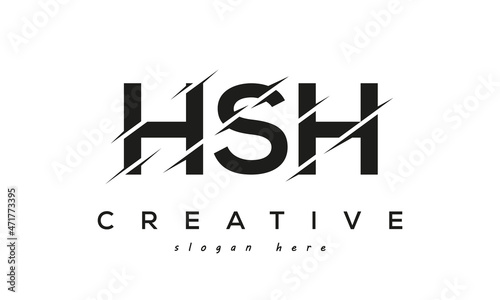 HSH Letter Logo Design With A Creative Cut photo