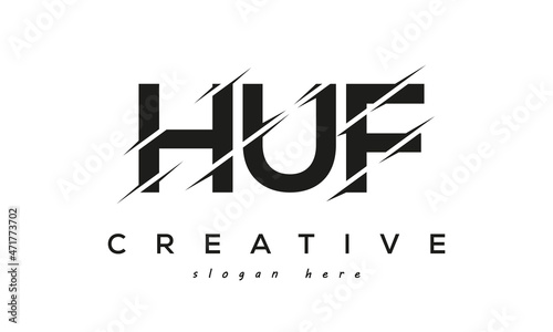 HUF Letter Logo Design With A Creative Cut