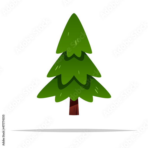 Cartoon pine tree vector isolated illustration