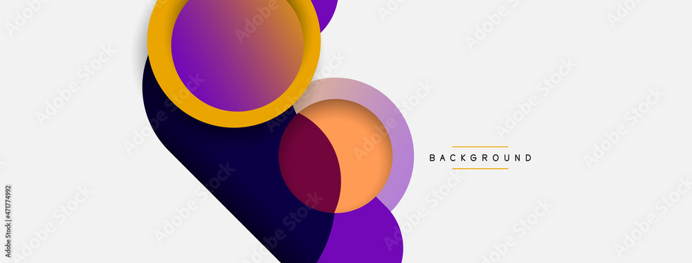 Creative geometric wallpaper. Minimal abstract background. Circles composition vector illustration for wallpaper banner background or landing page