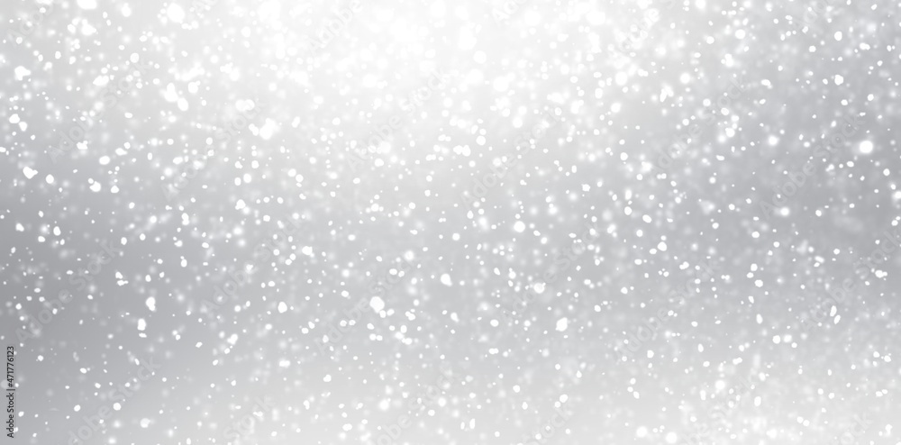 Heavy snowfall light grey textured blur background. Soft winter empty illustration.