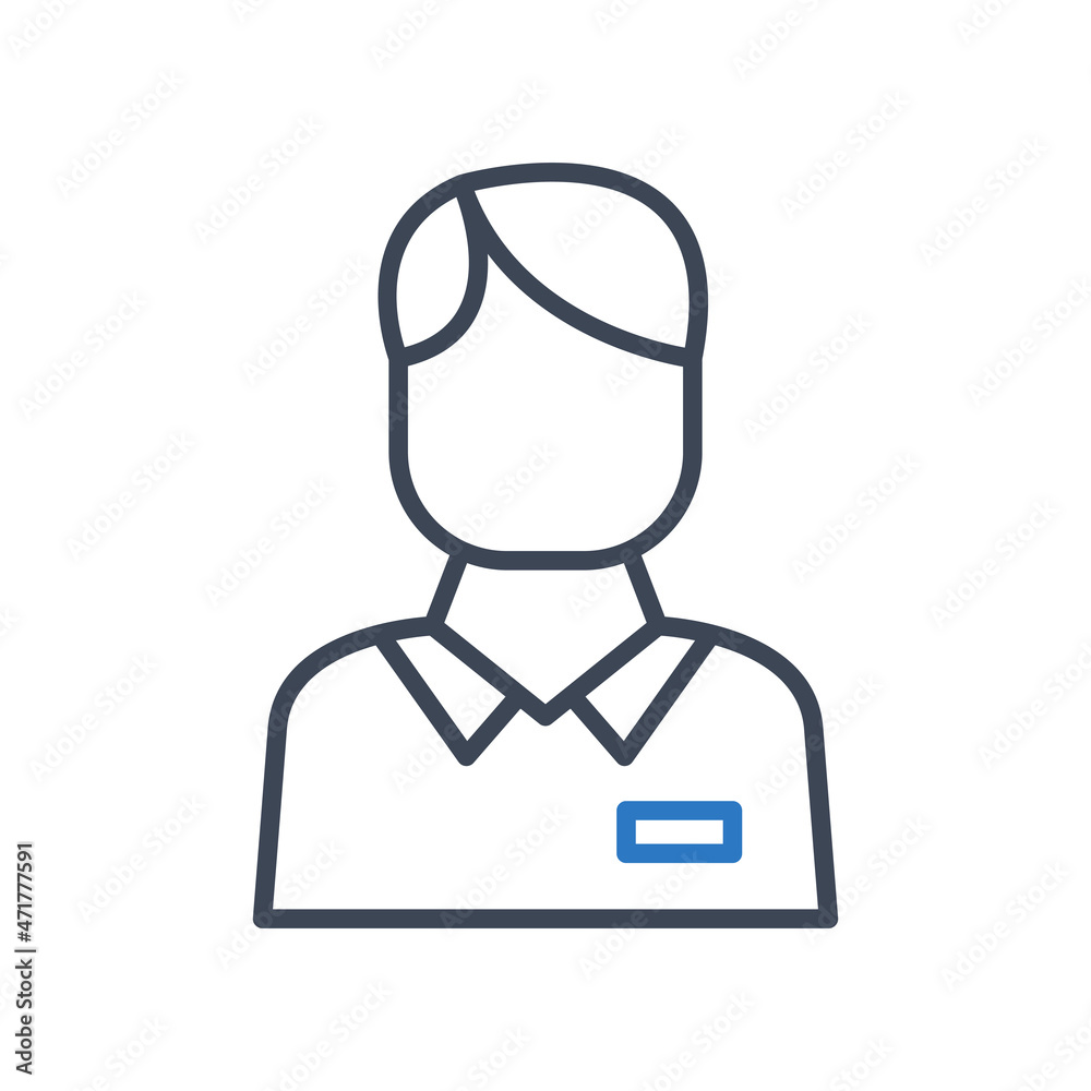 Male user icon vector graphic