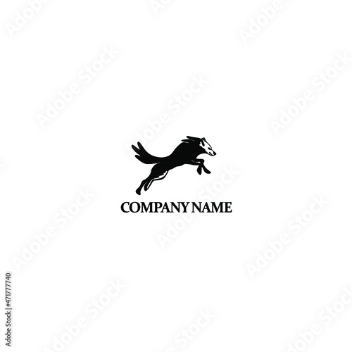 Jumping Wolf logo for business