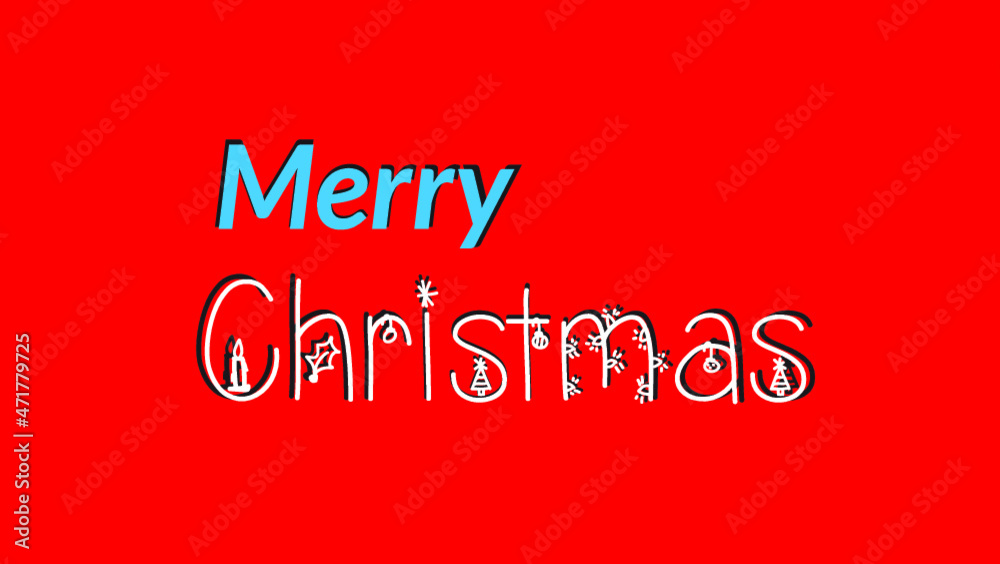 merry christmas and holidays in colorful fonts and background