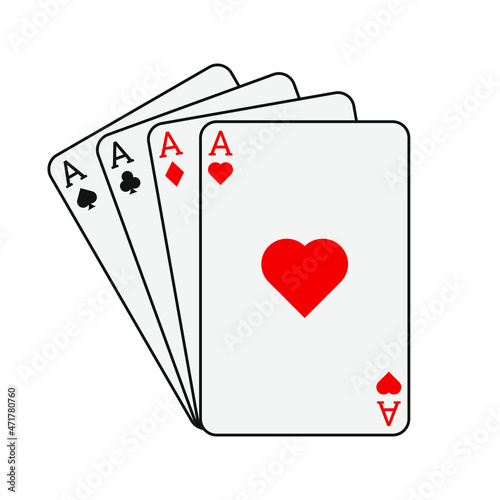 Playing cards icon. Vector illustration isolated on white background.