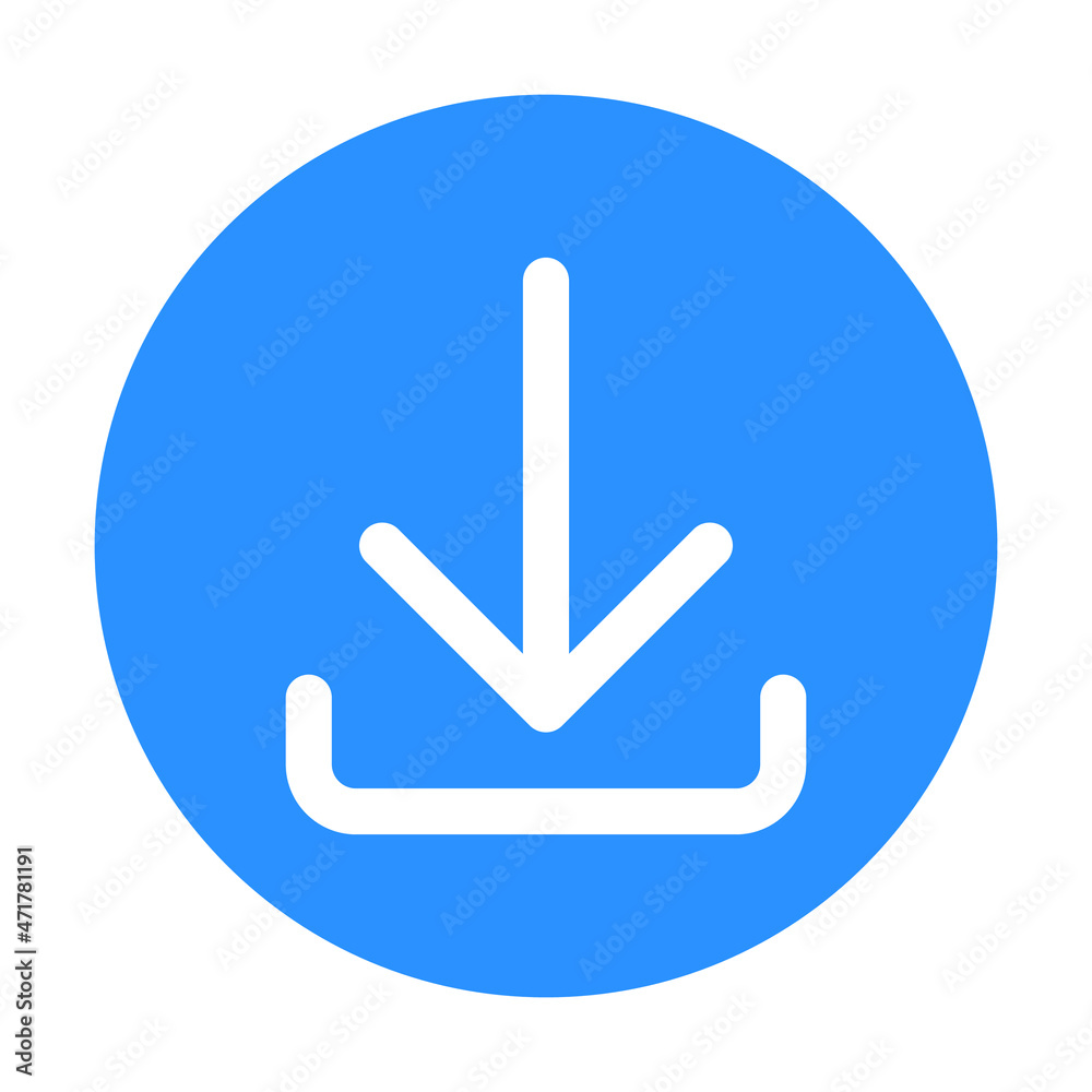 Download icon circle. Vector illustration isolated on white background.