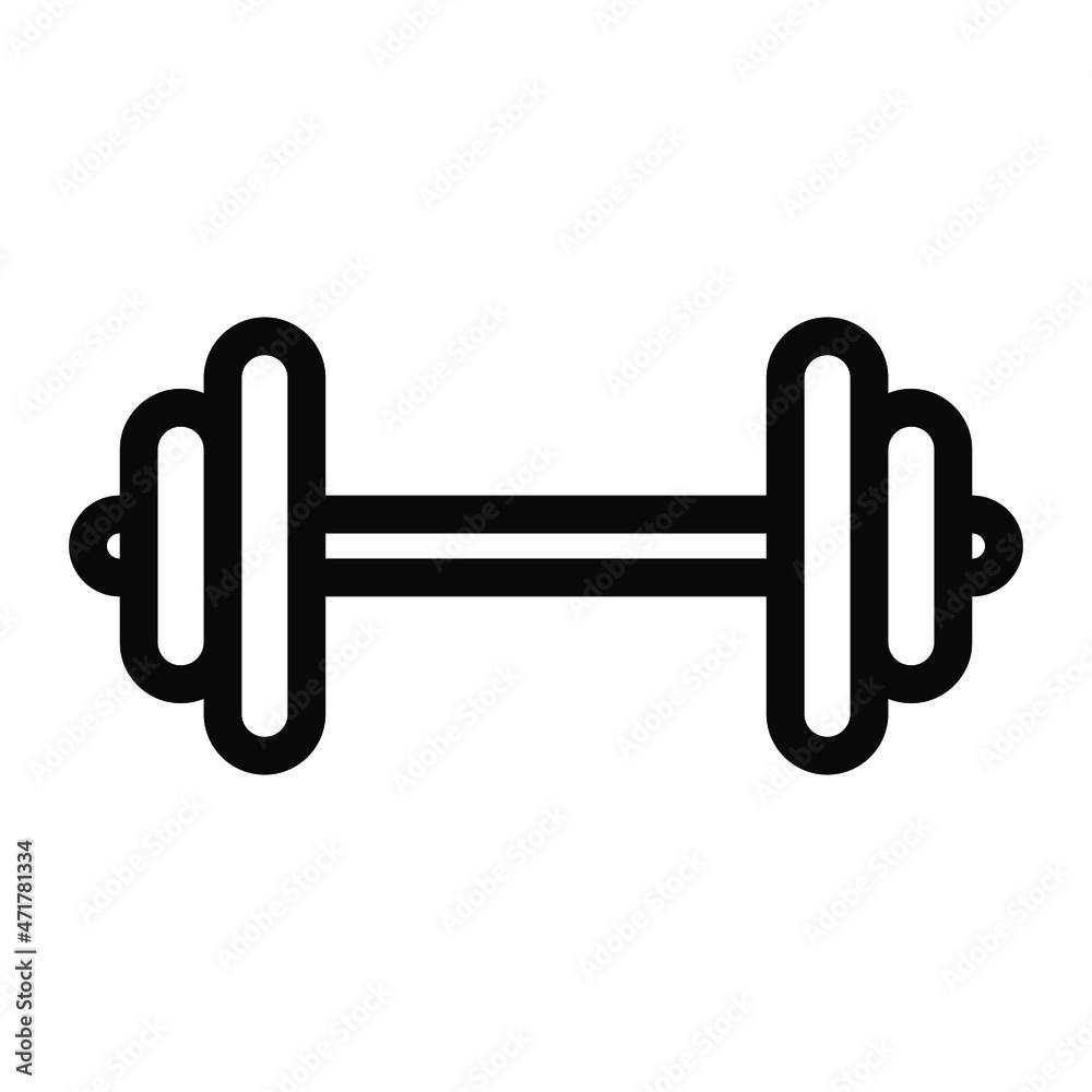 Dumbbell icon. Line vector illustration isolated on white background. Dumbbell icon. Line vector illustration isolated on white background.