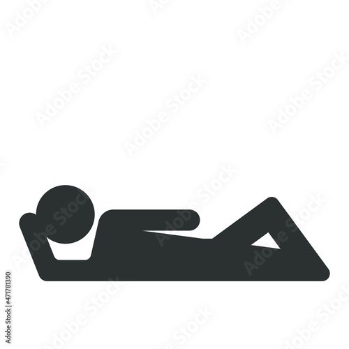 Bild auf Leinwand Lying man icon. Vector illustration isolated on white background.
