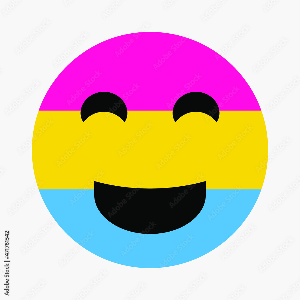 Pansexual emoji vector illustration isolated on white background.