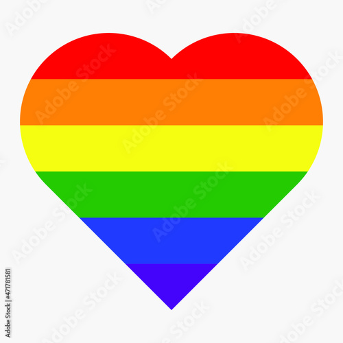 LGBT flag heart vector icon