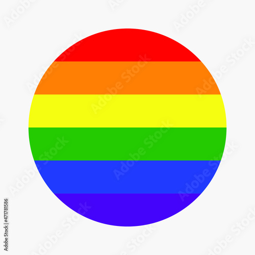 LGBT flag circle vector icon