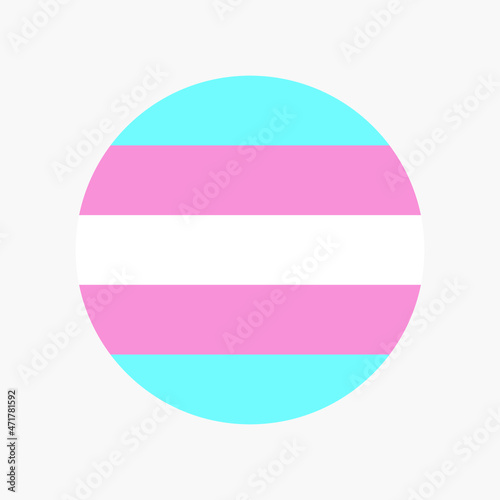 Transgender flag circle vector icon