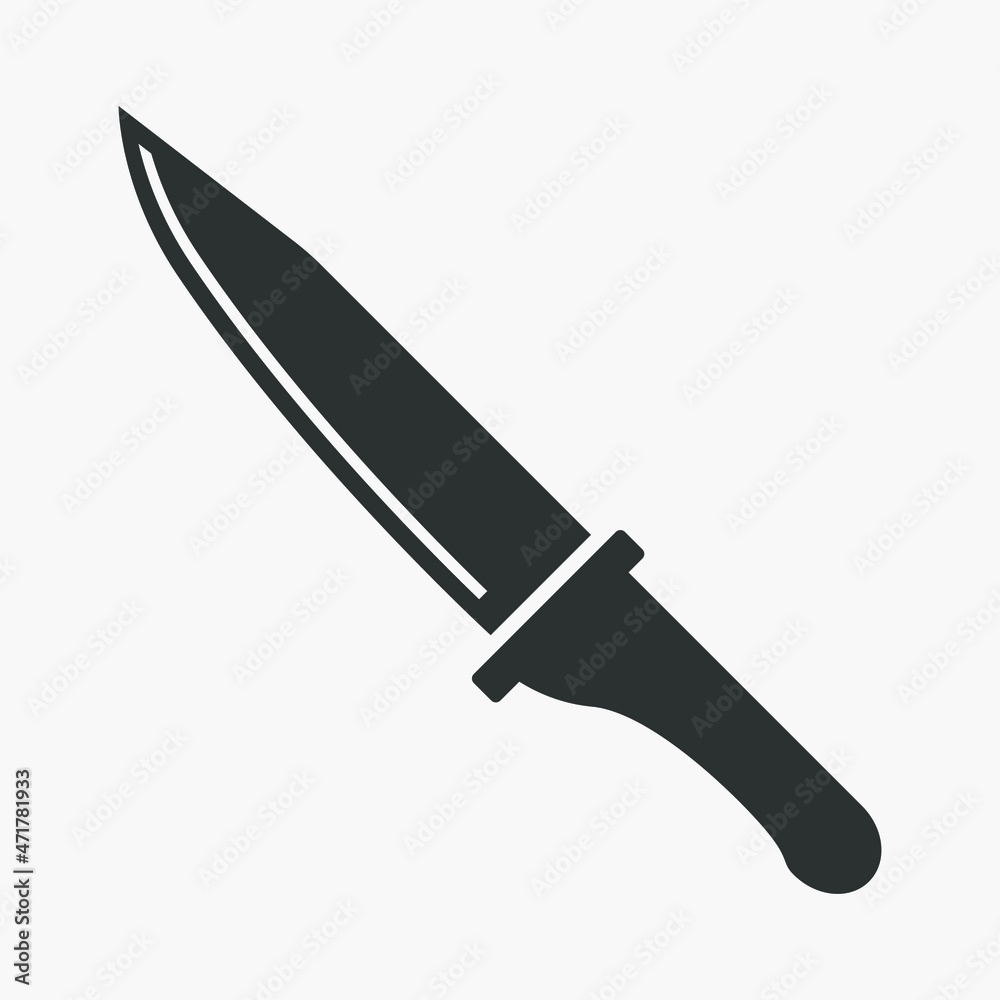 Fotografie, Obraz Knife icon isolated on white background.