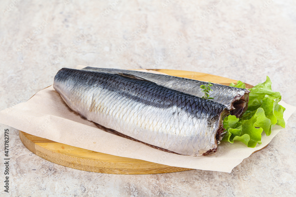 Herring fillet with skin for cooking Herring fillet with skin for cooking