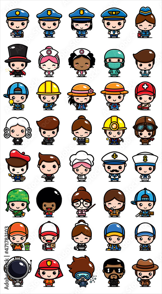 cute job cartoon bundle set cute job cartoon bundle set