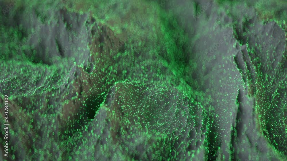 Landscape surface scanning. Futuristic mapping and exploring technologies. 3D render animation