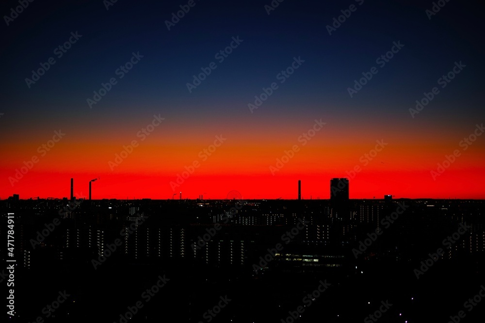 朝焼けの東京下町 朝焼けの東京下町