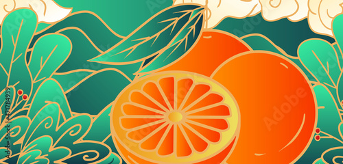 Hand drawn cartoon orange fruit illustration design

