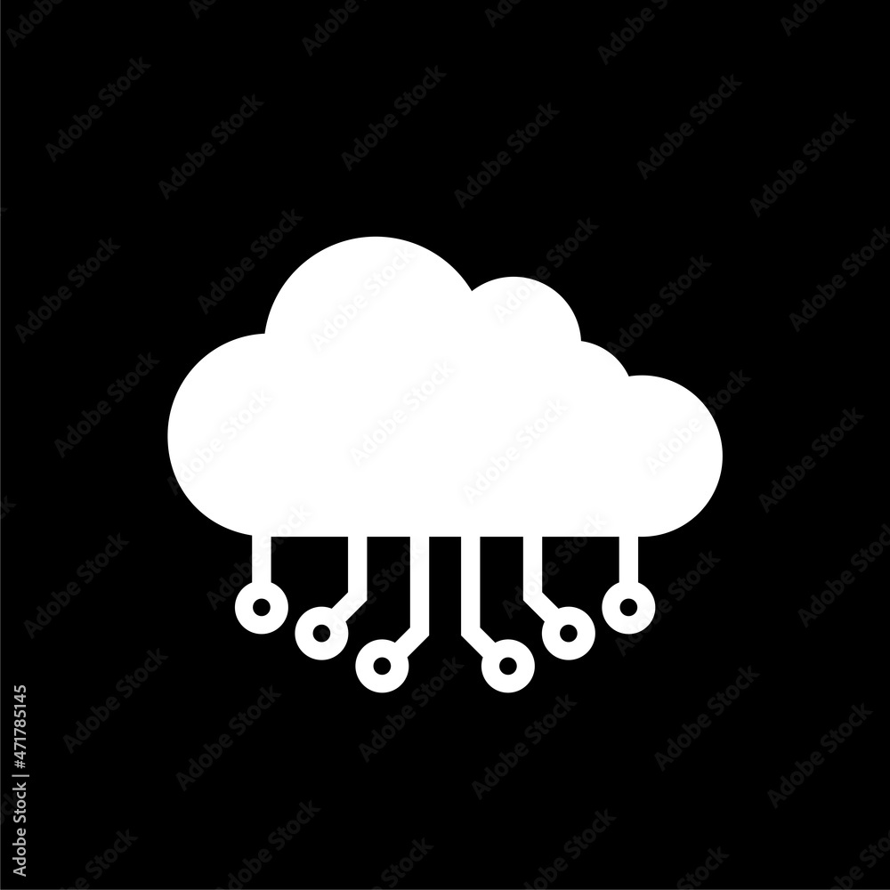 Cloud storage icon isolated on dark background Cloud storage icon isolated on dark background