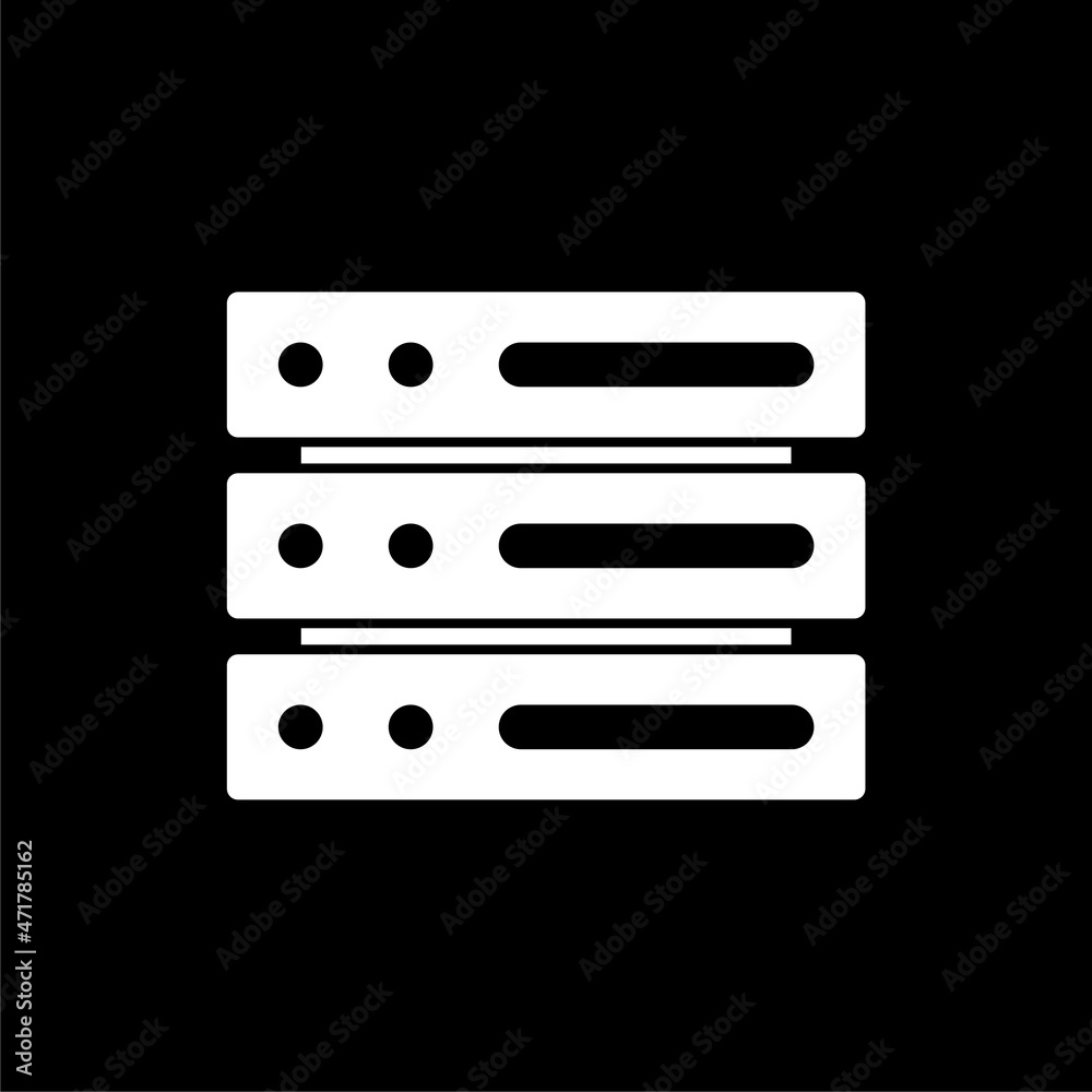 Server icon isolated on dark background Server icon isolated on dark background
