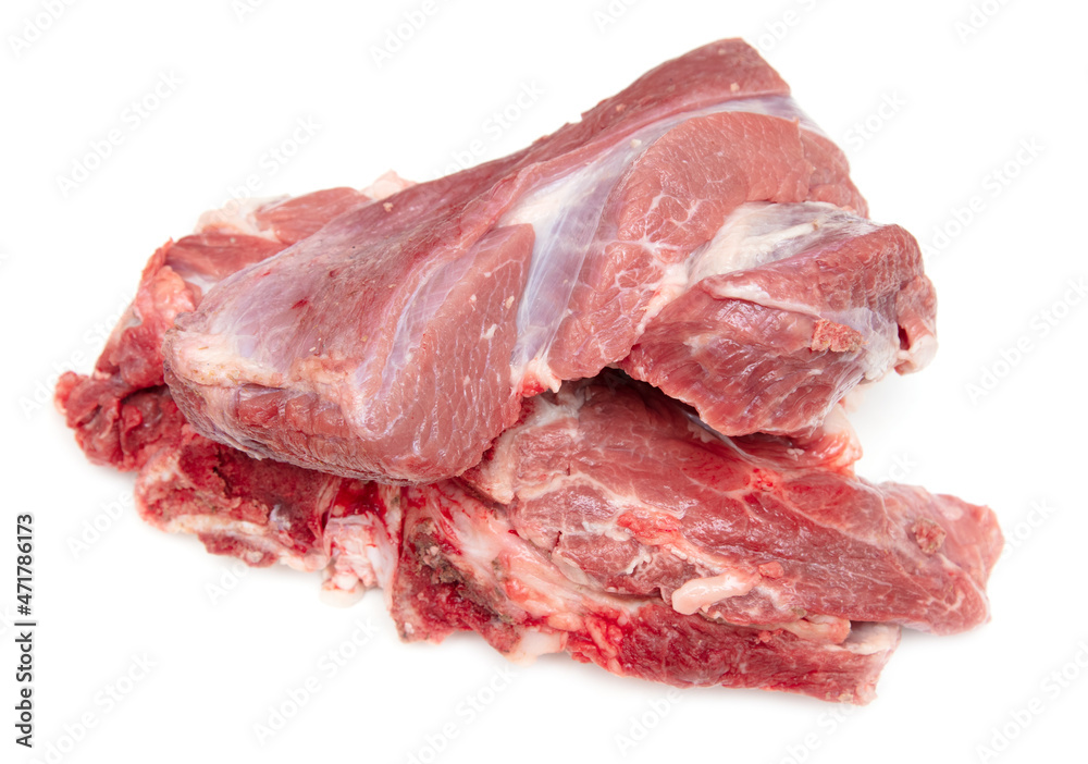 Beef meat on a white background.