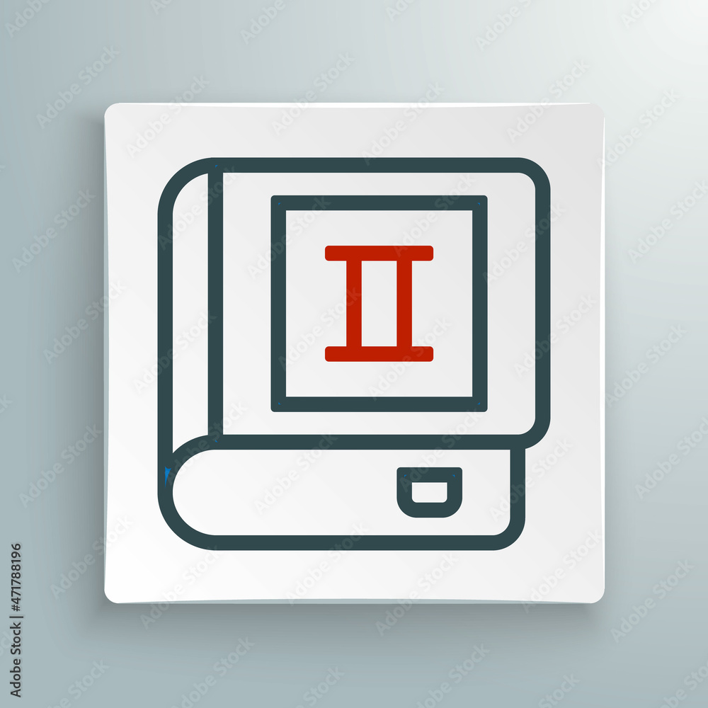 Line Book icon isolated on white background. Second volume. Colorful outline concept. Vector