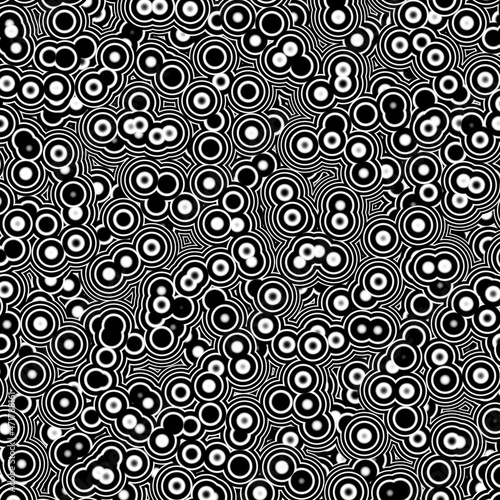 Abstract Circle Shape Pattern In Black And White Color