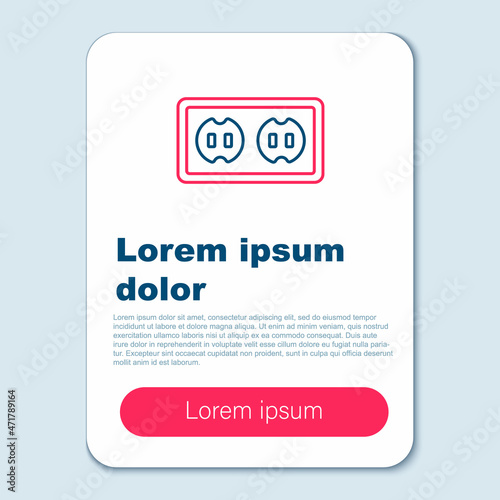 Line Electrical outlet icon isolated on grey background. Power socket. Rosette symbol. Colorful outline concept. Vector