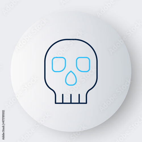 Line Skull icon isolated on white background. Happy Halloween party. Colorful outline concept. Vector