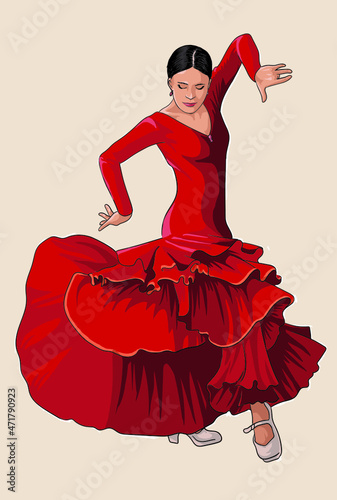traditional dance of each country, art.illustration, vector