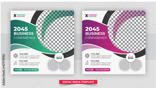 Digital marketing business social media post collection