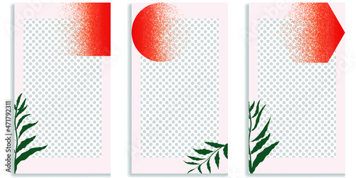 Social media editable covers with grainy effects .Grunge design . Contemporary style . Post frame stories templates. Layout for promotion .Media banner .Vector