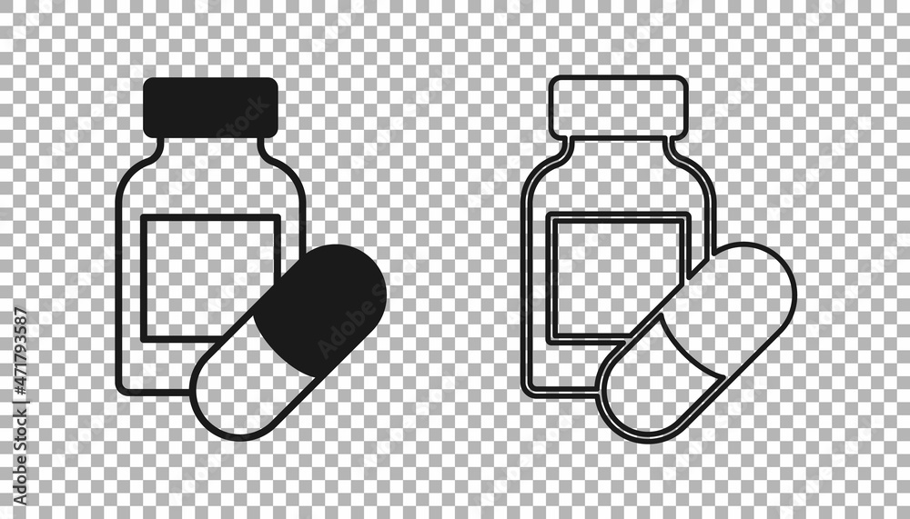 Black Sleeping pill icon isolated on transparent background. Vector Black Sleeping pill icon isolated on transparent background. Vector