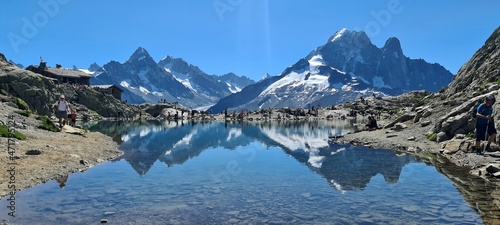View Of Lac Blanc on a sunny summer morning, France