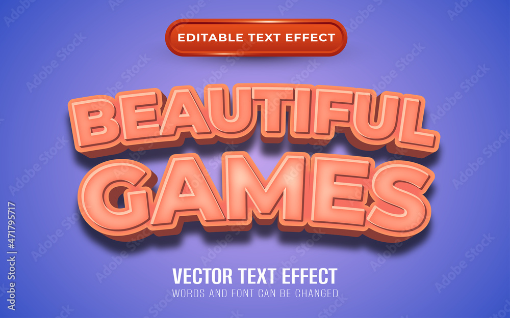 Beautiful games editable text effect