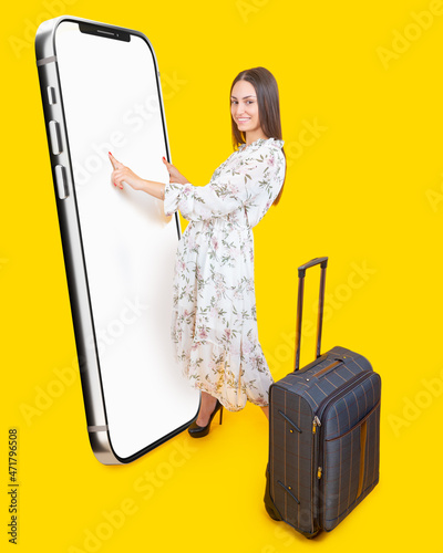 smartphone is empty. Joyful...
