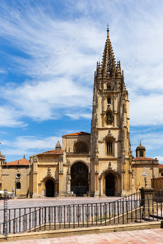 Oviedo Cathedral on Plaza Alfonso II el Casto in Asturias, Spain © JackF