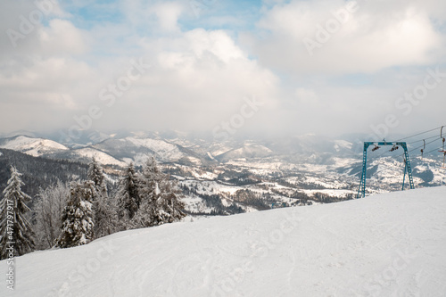 landscape pano view of trostyan ski resort