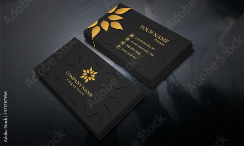 Black and Golden color Modern Business Card