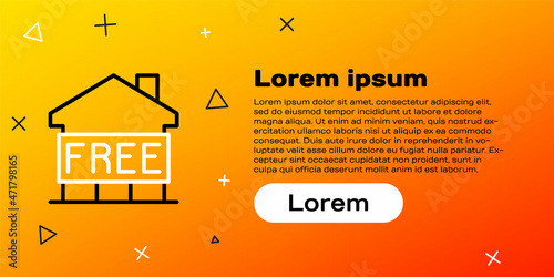 Line Shelter for homeless icon isolated on yellow background. Emergency housing, temporary residence for people, bums and beggars without home. Colorful outline concept. Vector